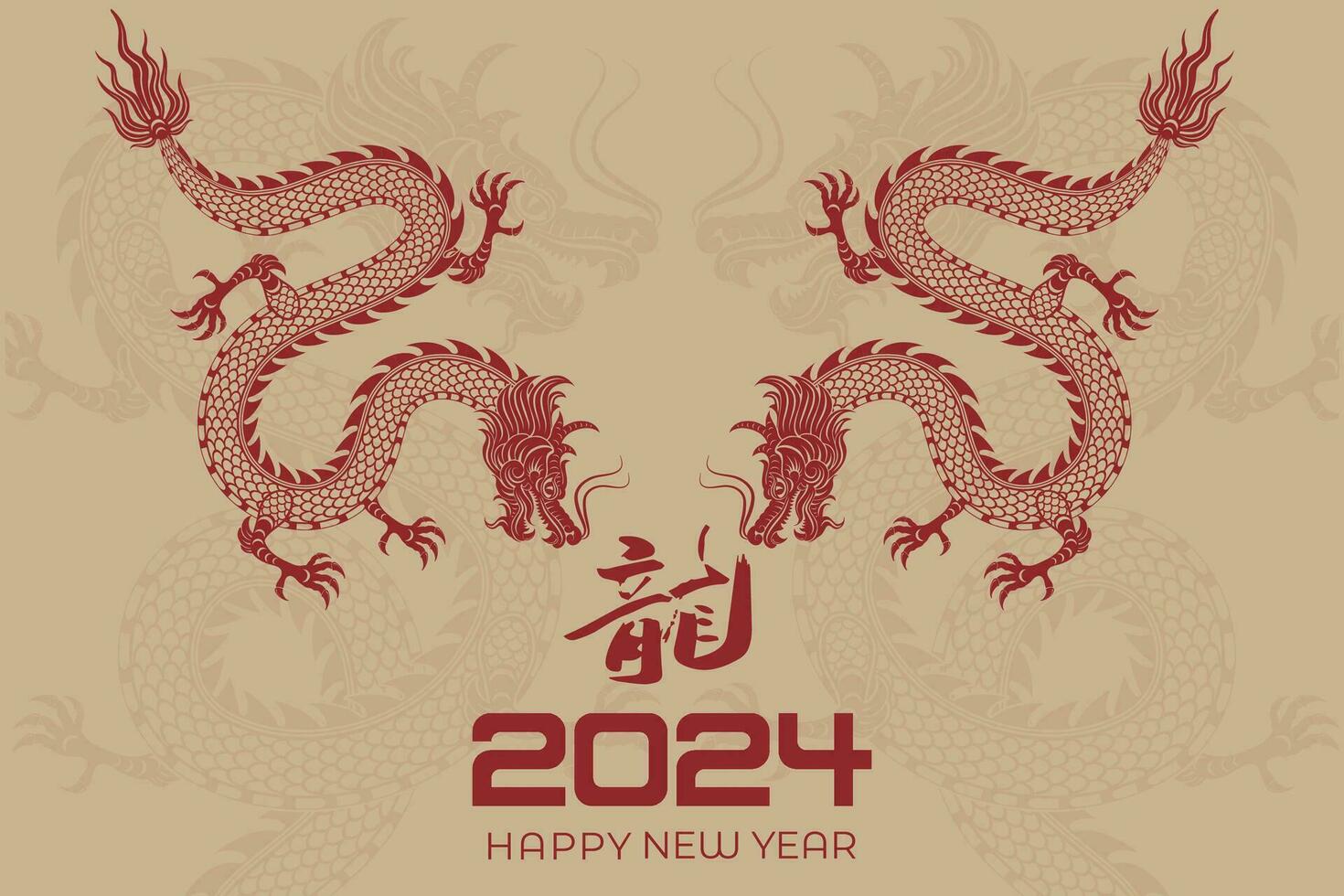 content chinois Nouveau année 2024 chinois zodiaque année de le dragon vecteur