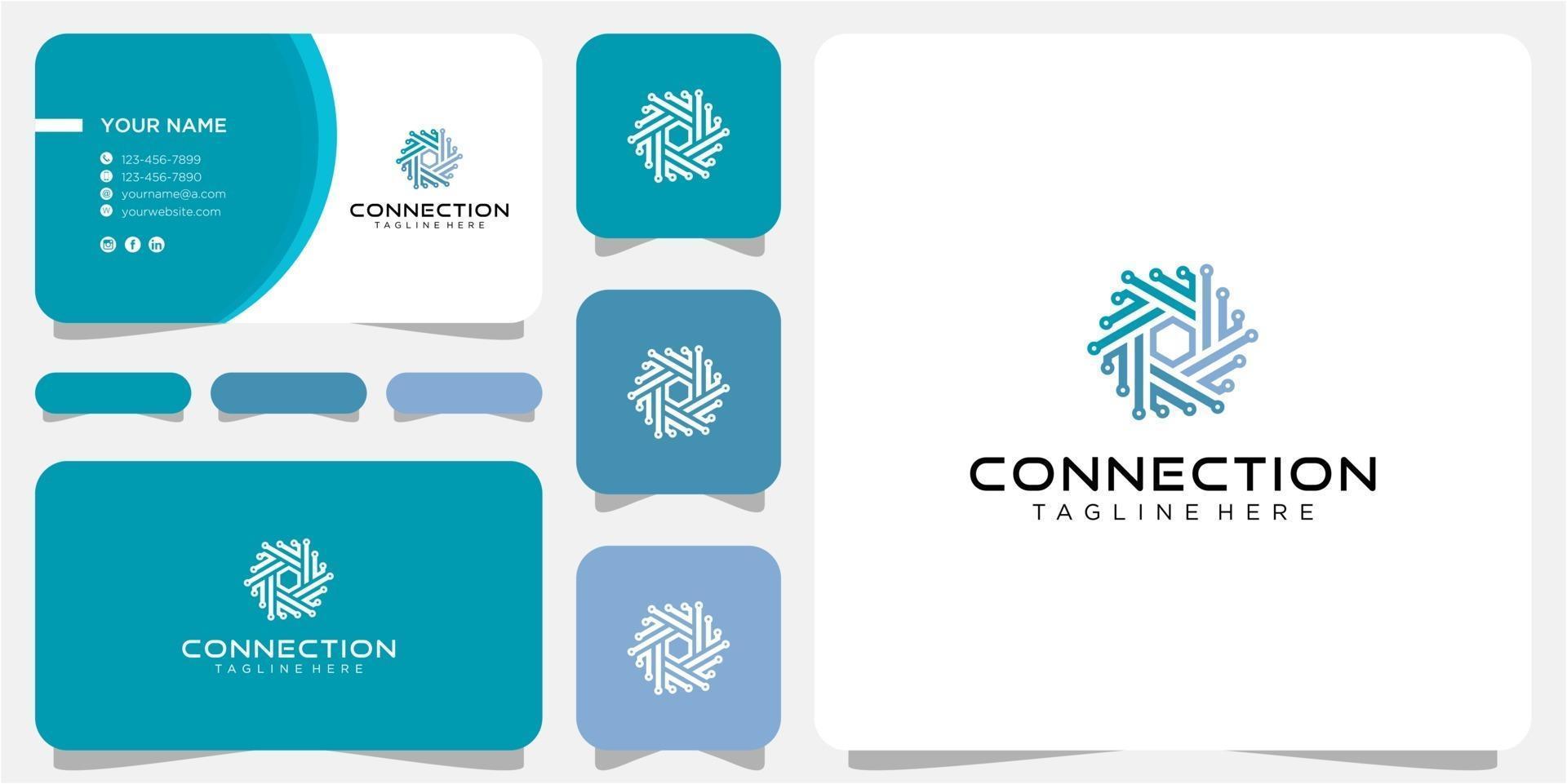 création de logo de connexions. création de logo communautaire, création de logo technologique vecteur