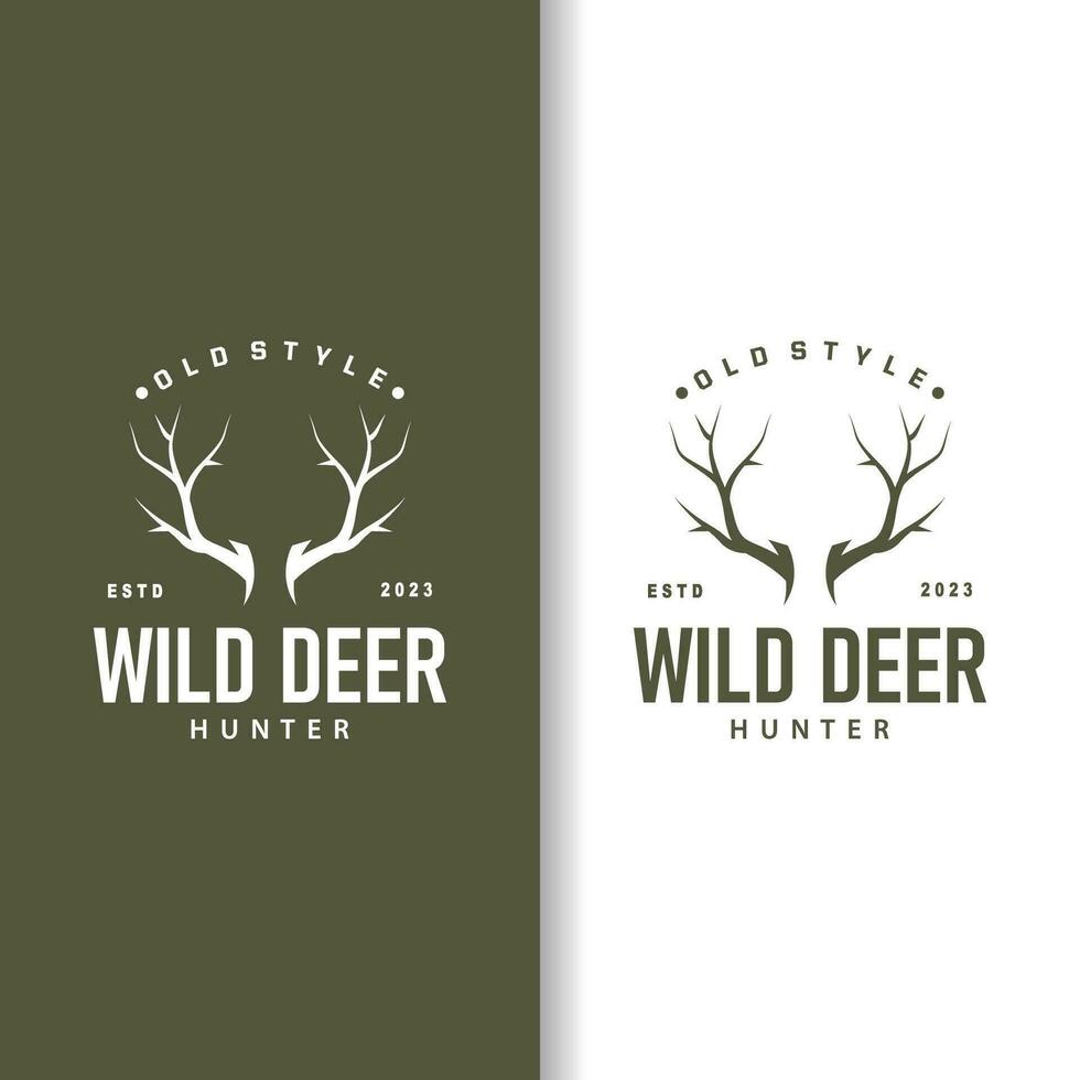 cerf logo, ancien sauvage cerf chasseur conception cerf bois produit marque illustration vecteur