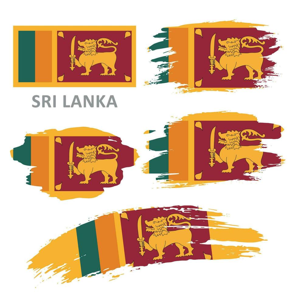 ensemble de vecteur drapeaux de sri lanka