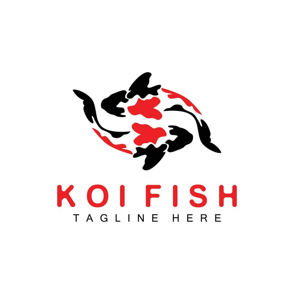 koi poisson logo conception chinois chanceux ornemental poisson poisson rouge entreprise marque vecteur