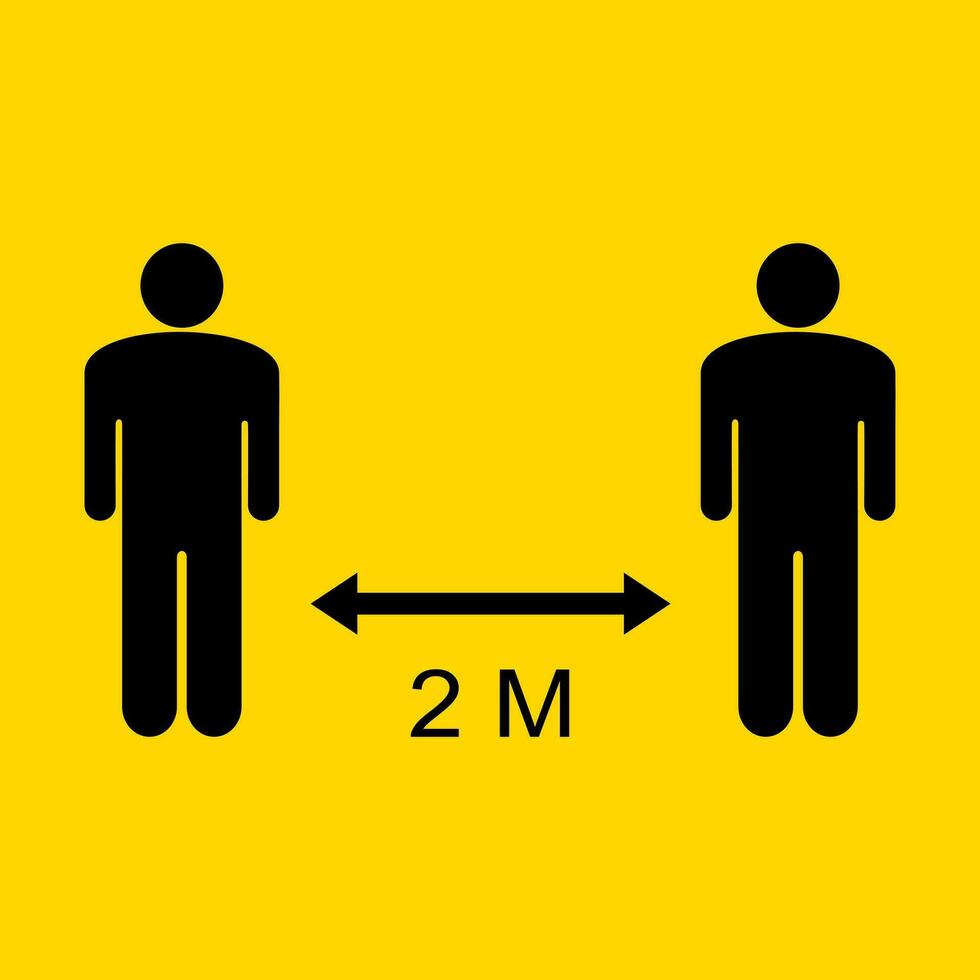 social distanciation garder votre distance 2 mètres icône.vecteur illustration vecteur