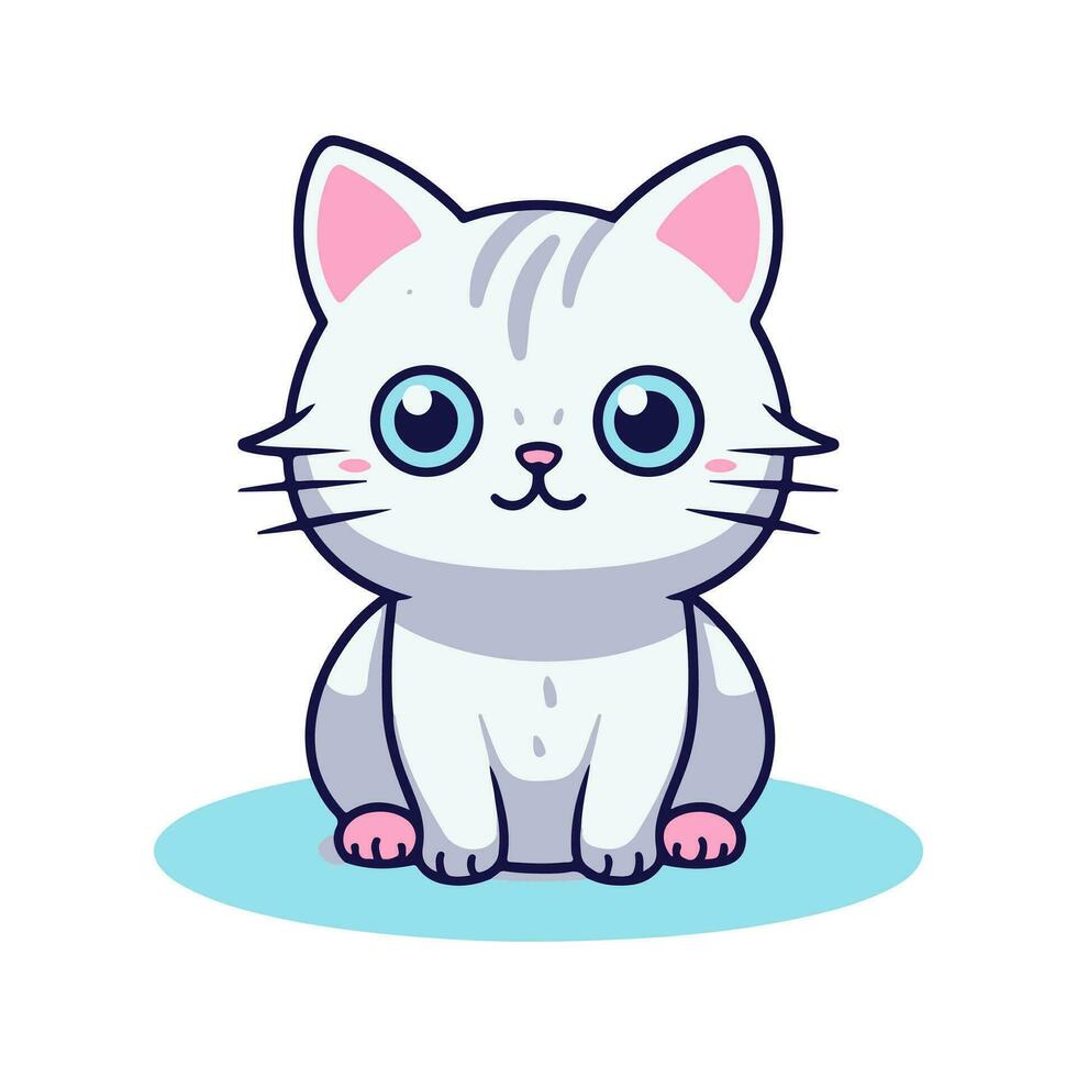 vecteur art de une mignonne garde de chat dessin animé plat dessin animé illustration. mignonne garde de chat dessin animé vecteur icône illustration