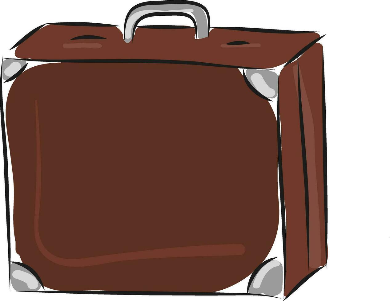 valise main tiré conception, illustration, vecteur sur blanc Contexte.