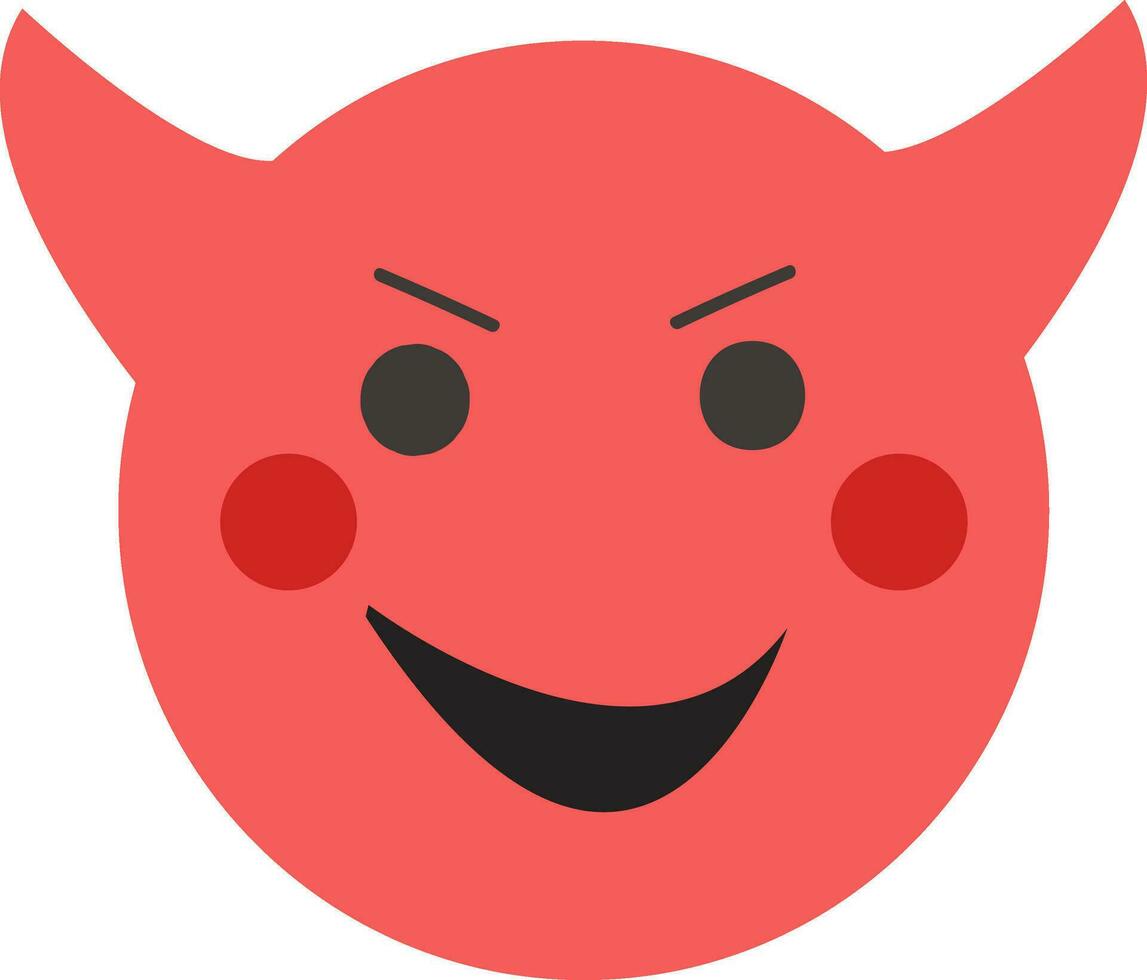 Facile rouge diable emoji vecteur illustration sur blanc Contexte