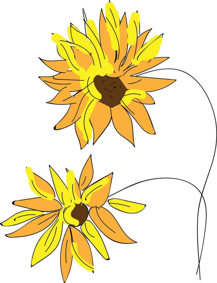 abstrait Jaune tournesols vecteur illustration sur blanc Contexte