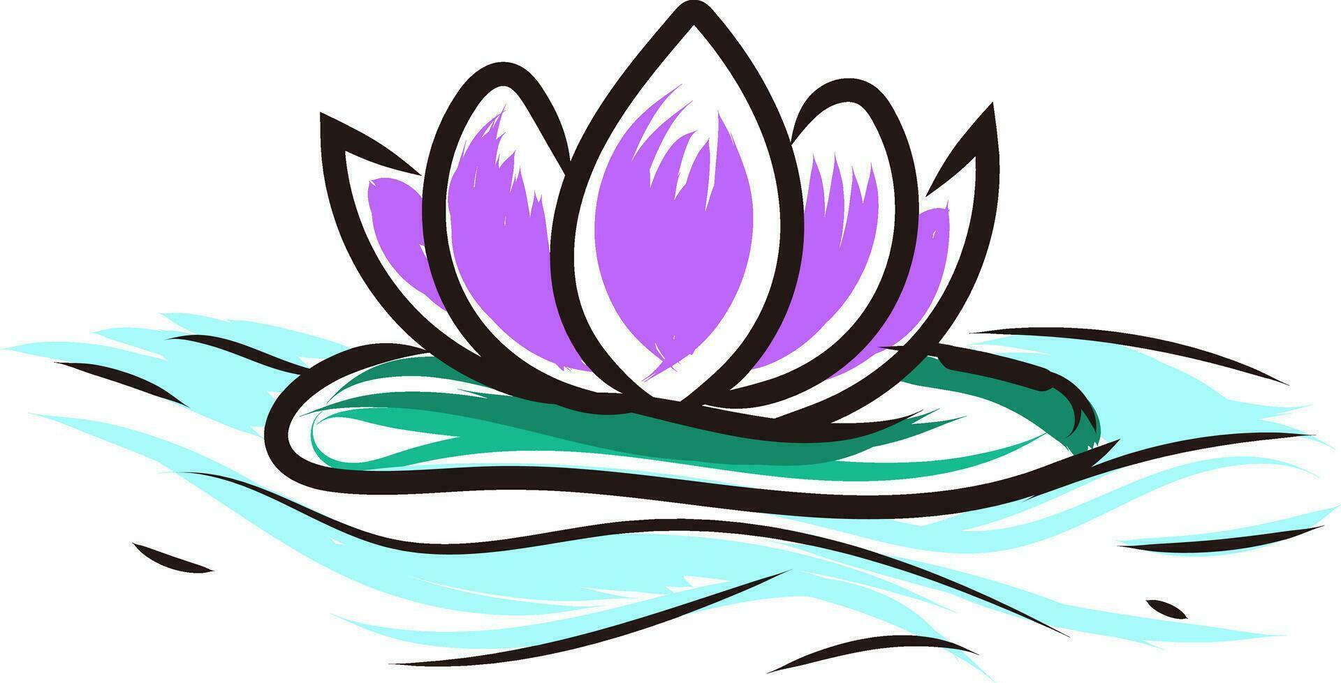 lumière violet lotus sur l'eau vecteur illustration sur blanc Contexte