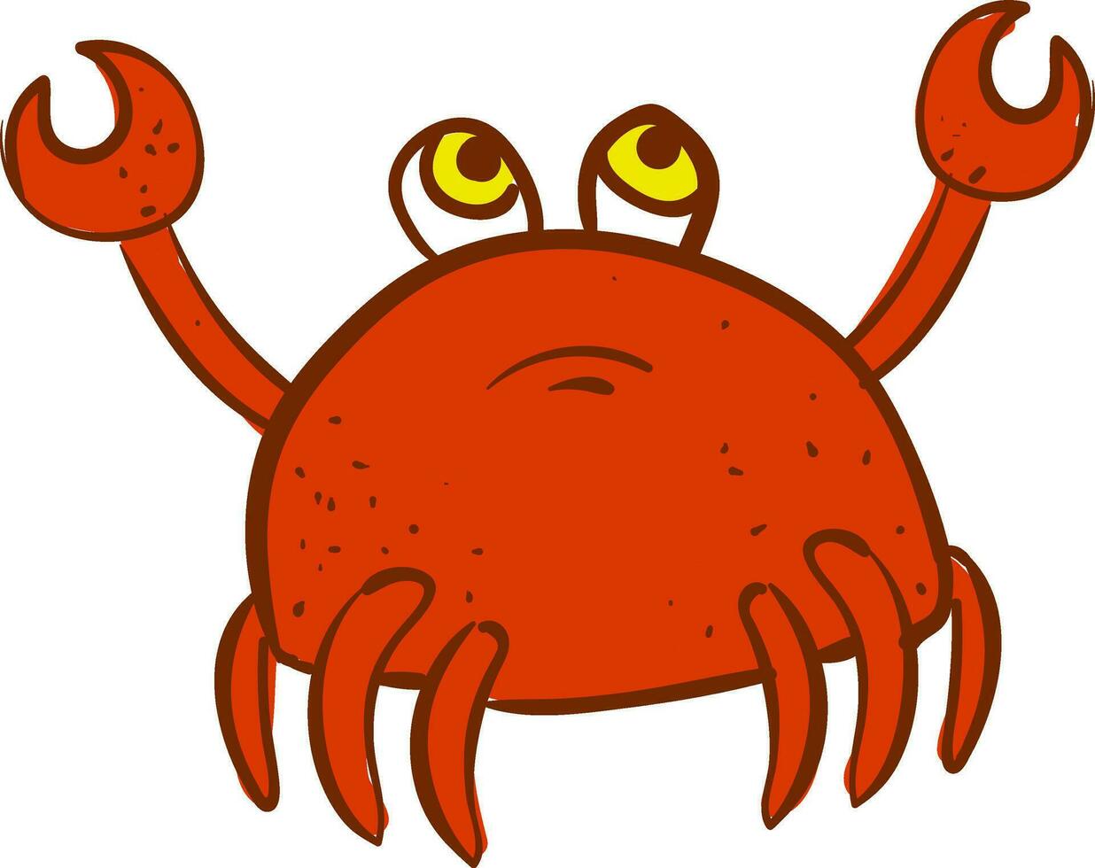 triste rouge Crabe vecteur illustration sur blanc Contexte