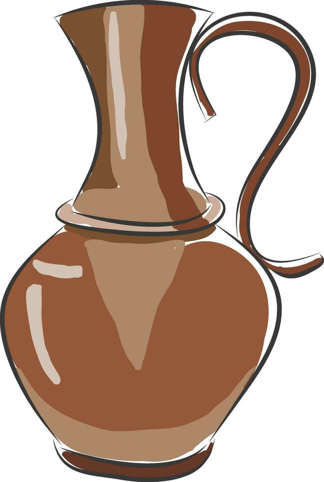 marron antique cruche vecteur illustration sur blanc Contexte