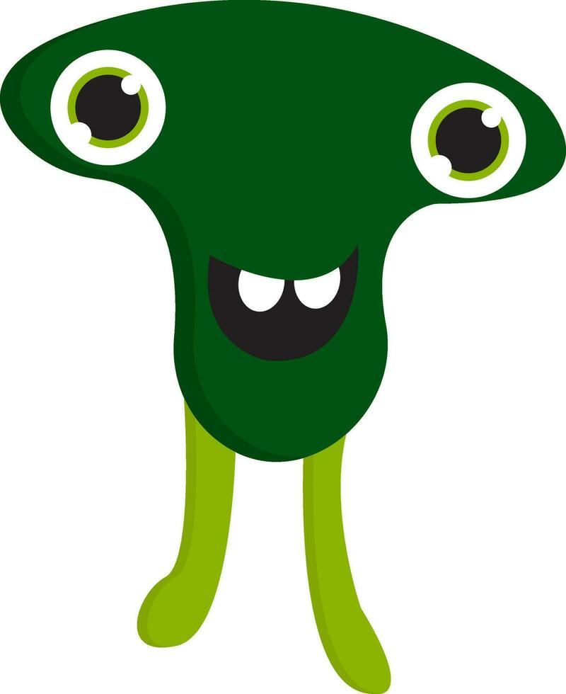 souriant vert monstre avec vert yeux vecteur illustration sur blanc Contexte