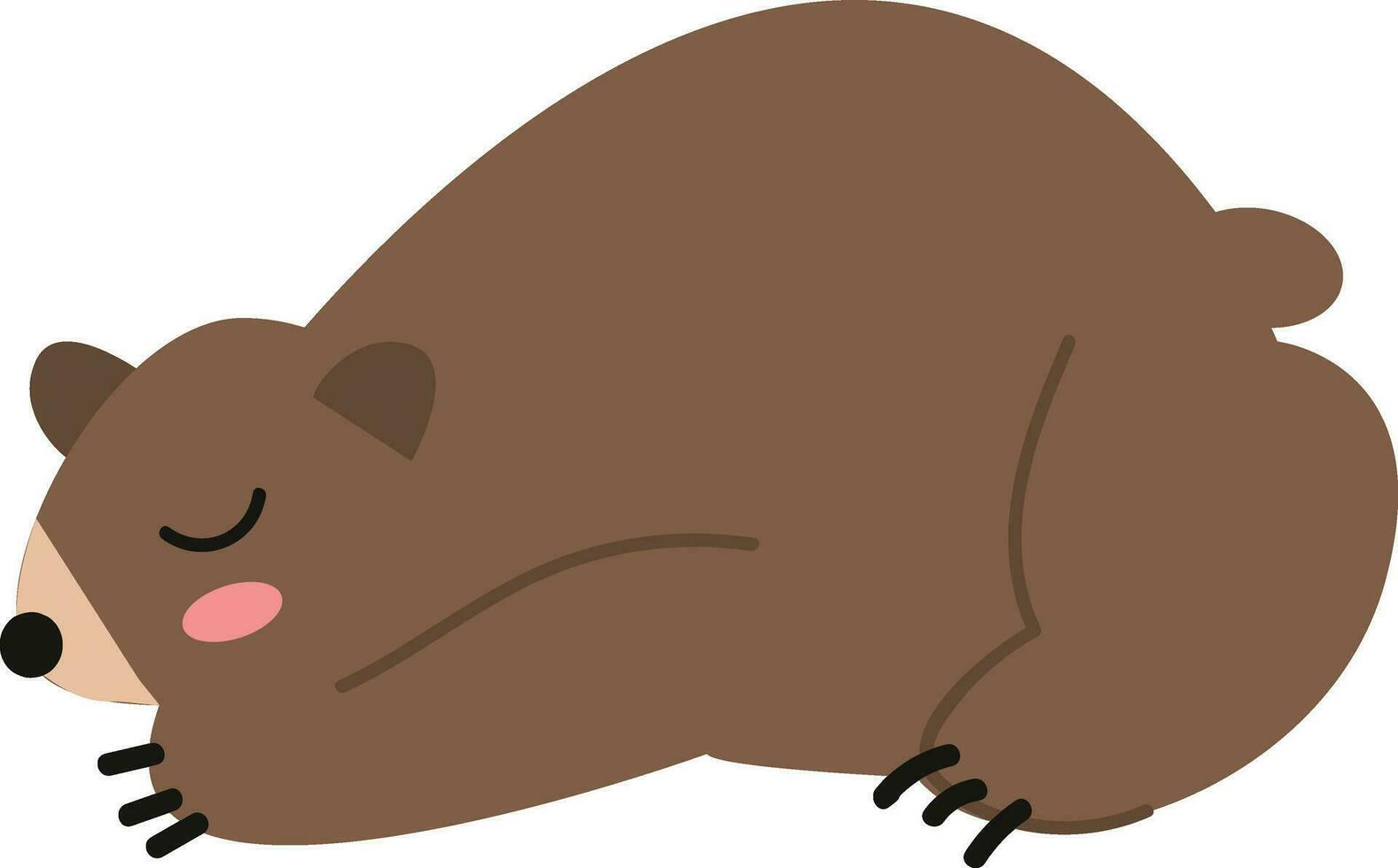 une marron ours en train de dormir vecteur ou Couleur illustration