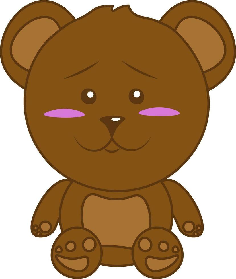 une mignonne marron nounours ours doux jouet aimé par tout des gamins vecteur Couleur dessin ou illustration