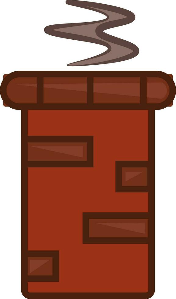 une rouge cheminée avec fumée vecteur ou Couleur illustration