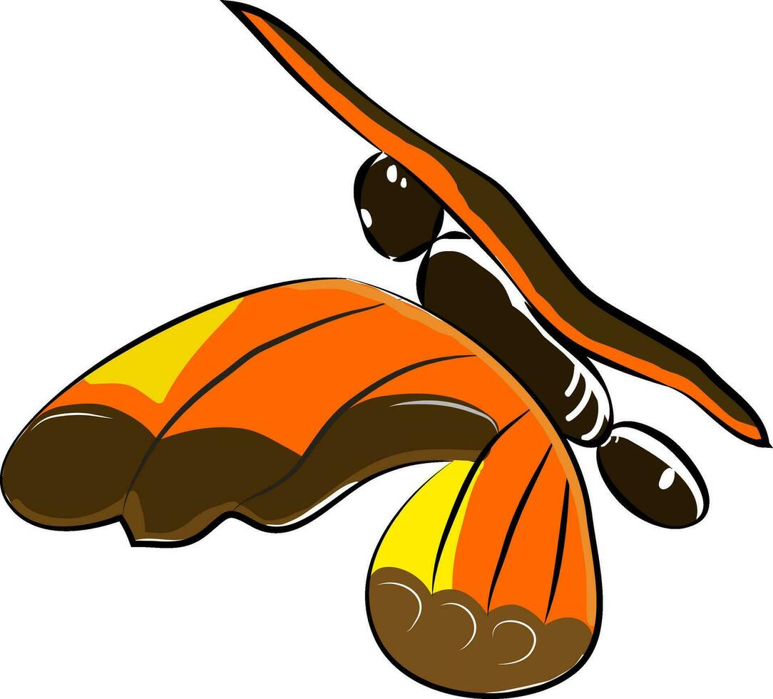 une coloré papillon en volant avec ses ailes vecteur Couleur dessin ou illustration