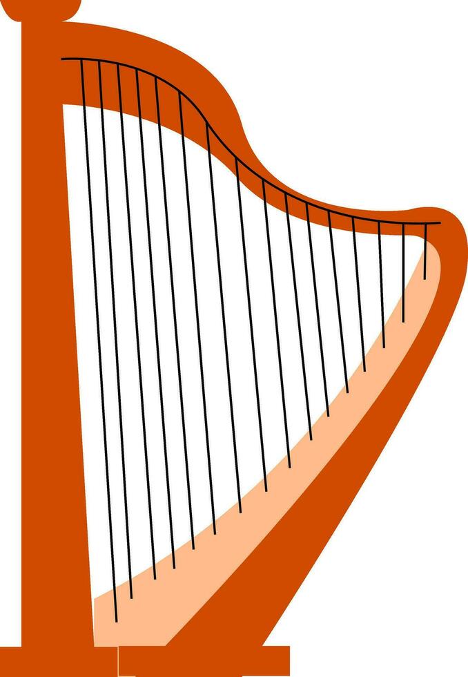 un antique à cordes musical instrument joué par les doigts appelé harpe vecteur Couleur dessin ou illustration