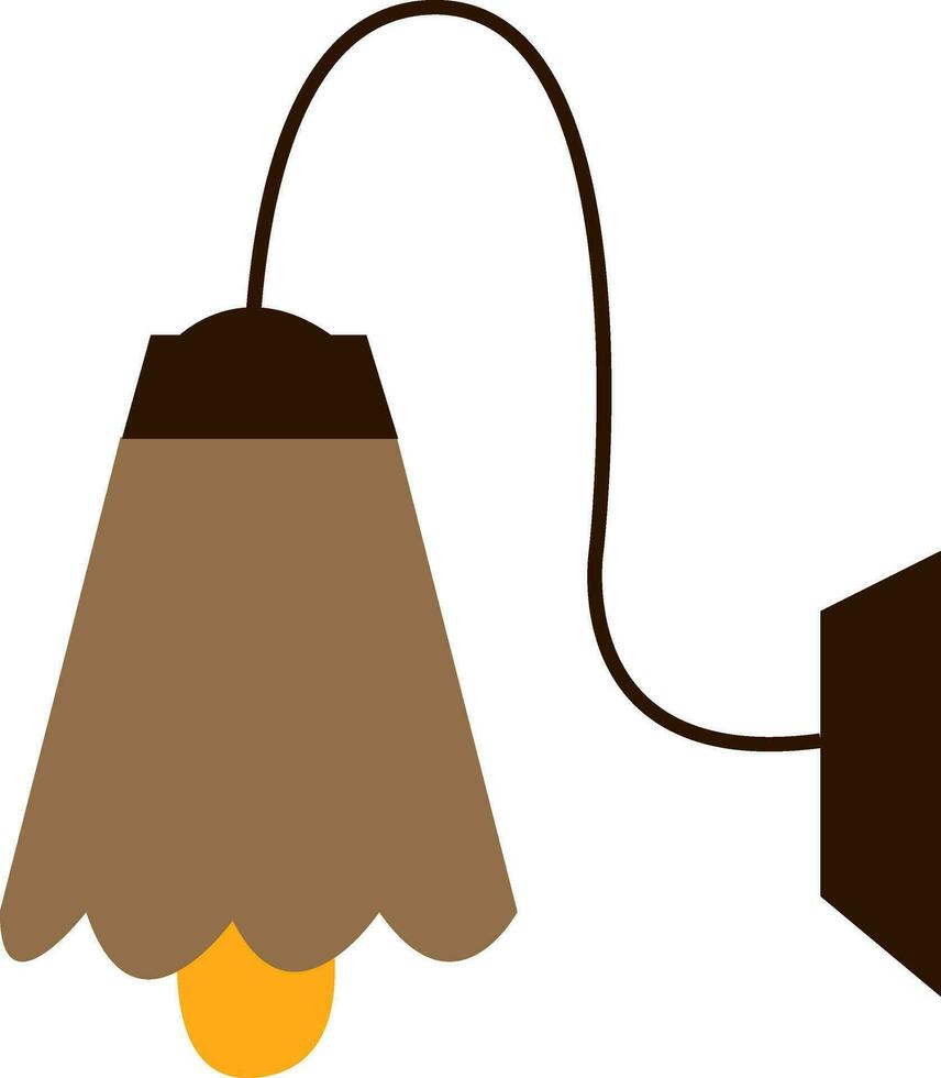 une pendaison marron mur lampe ombre émettant lumière vecteur Couleur dessin ou illustration