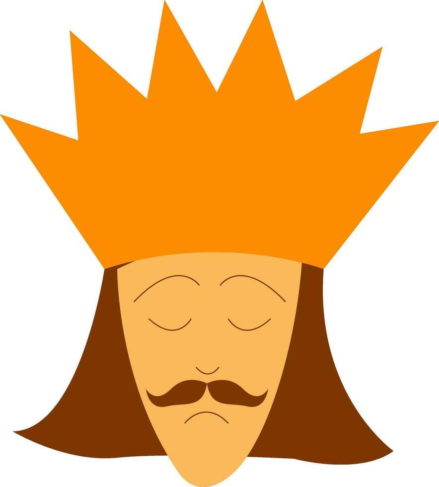 un roi avec son vecteur de couronne d'or ou son illustration couleur