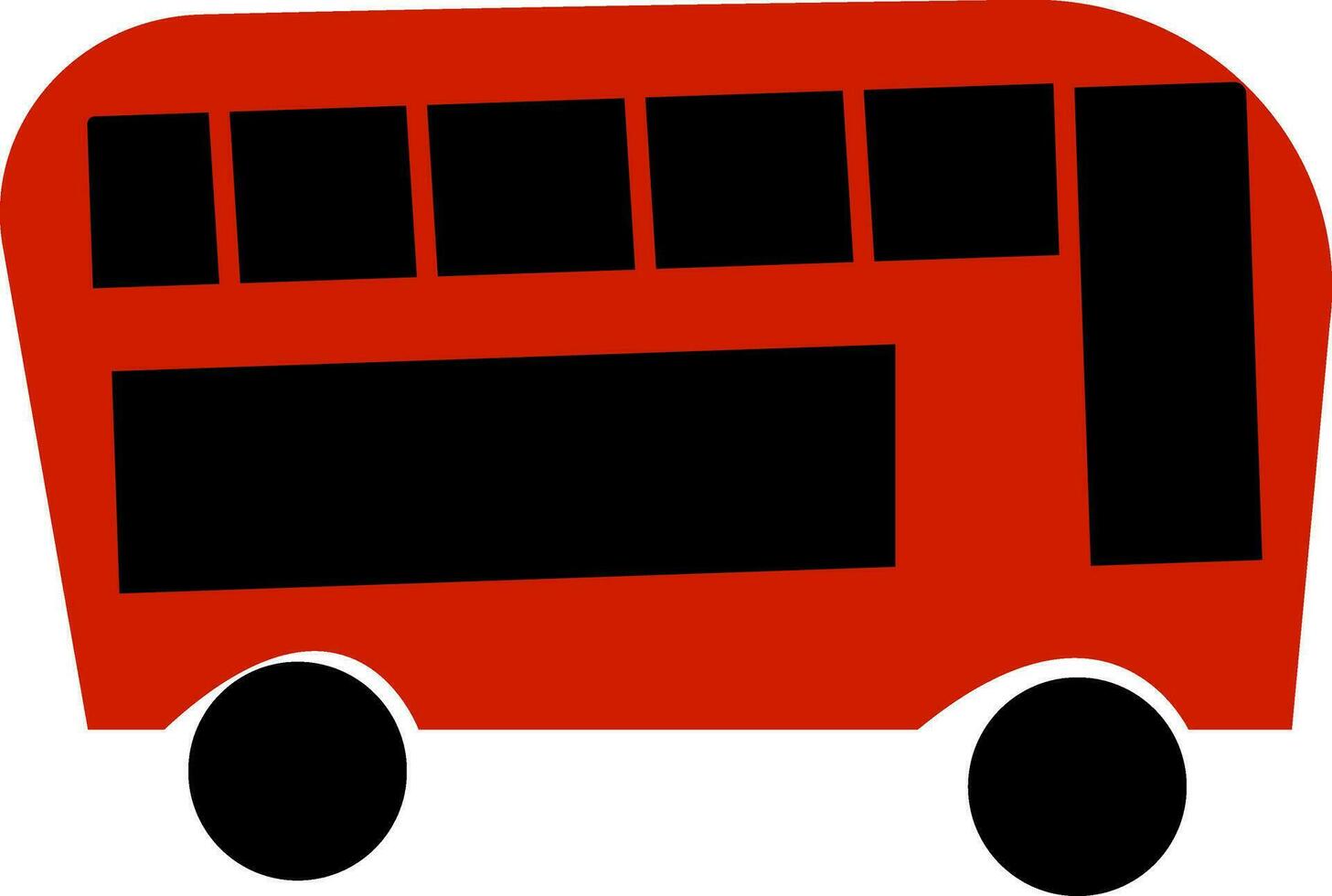 rouge et noir double decker autobus vecteur ou Couleur illustration