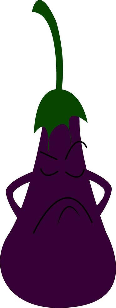 une triste aubergine vecteur ou Couleur illustration