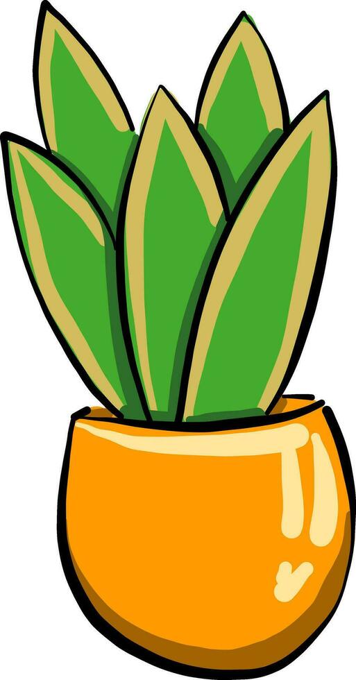 vert plante dans une pot, illustration, vecteur sur blanc Contexte