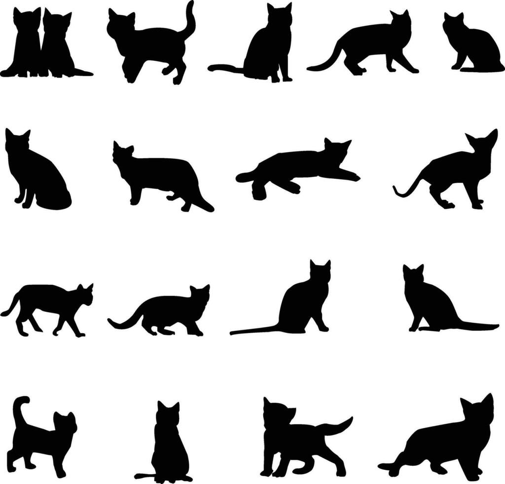 Créatif chat silhouette vecteur dessins