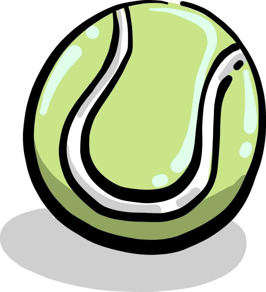 balle de tennis, illustration, vecteur sur fond blanc