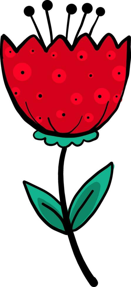 petit rouge fleur, illustration, vecteur sur blanc Contexte