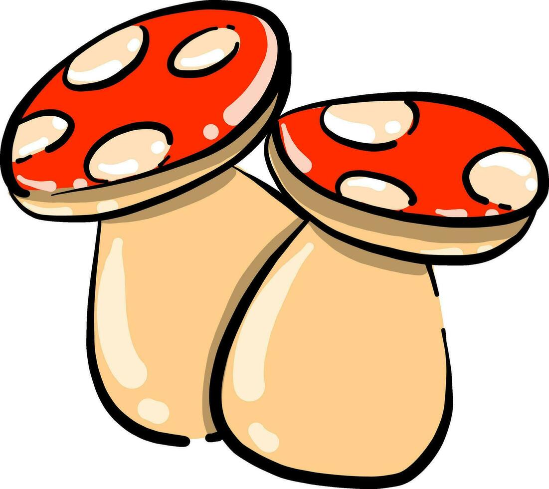 Petit champignon, illustration, vecteur sur fond blanc