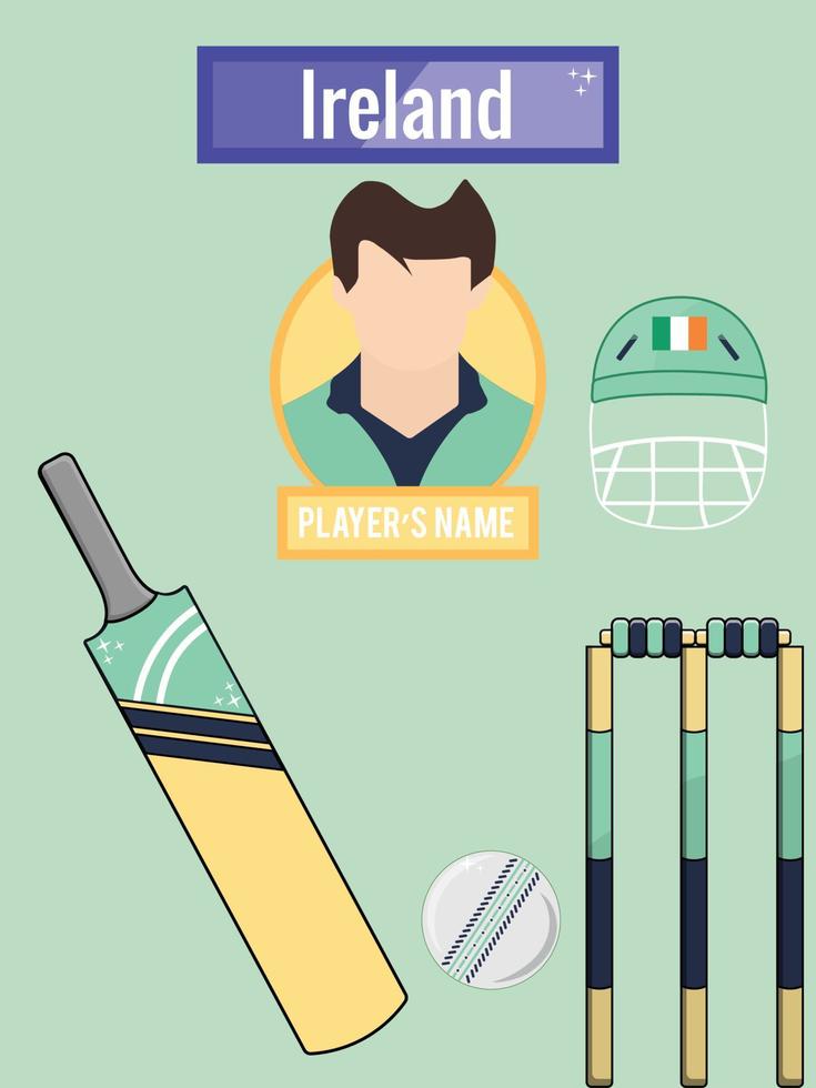 équipe d'irlande icônes de cricket vecteur