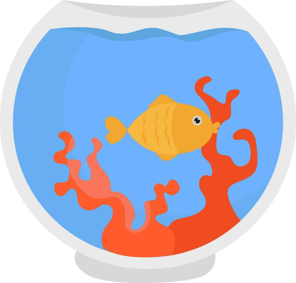 poisson dans l'aquarium, illustration, vecteur sur fond blanc