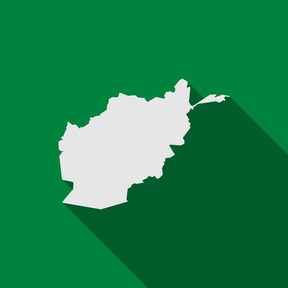 carte de l'afghanistan sur fond vert avec ombre portée vecteur