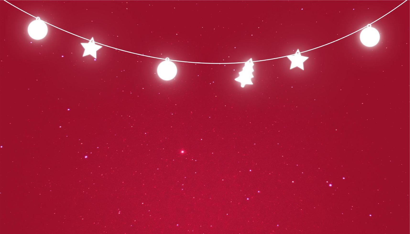 fond de noël rouge avec des étoiles brillantes et des ampoules vector illustration