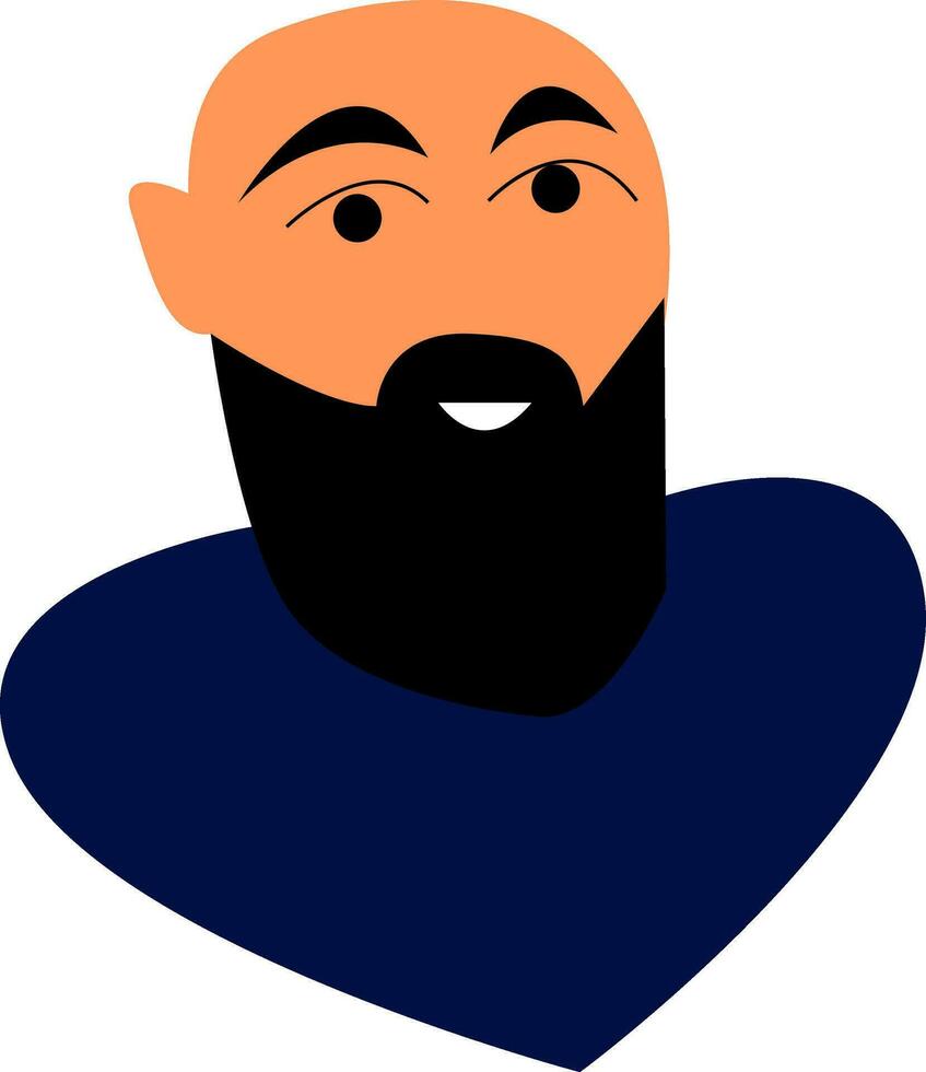 une homme avec noir barbe vecteur ou Couleur illustration