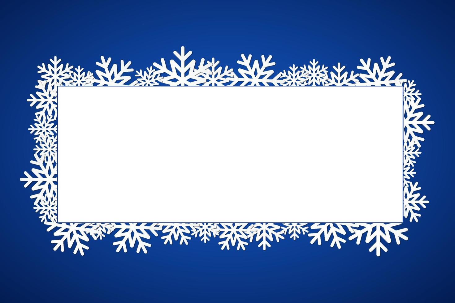 carte-cadeau de Noël bleu, fond de flocon de neige joyeux Noël avec un espace pour vos souhaits, illustration vectorielle de vacances modernes vecteur