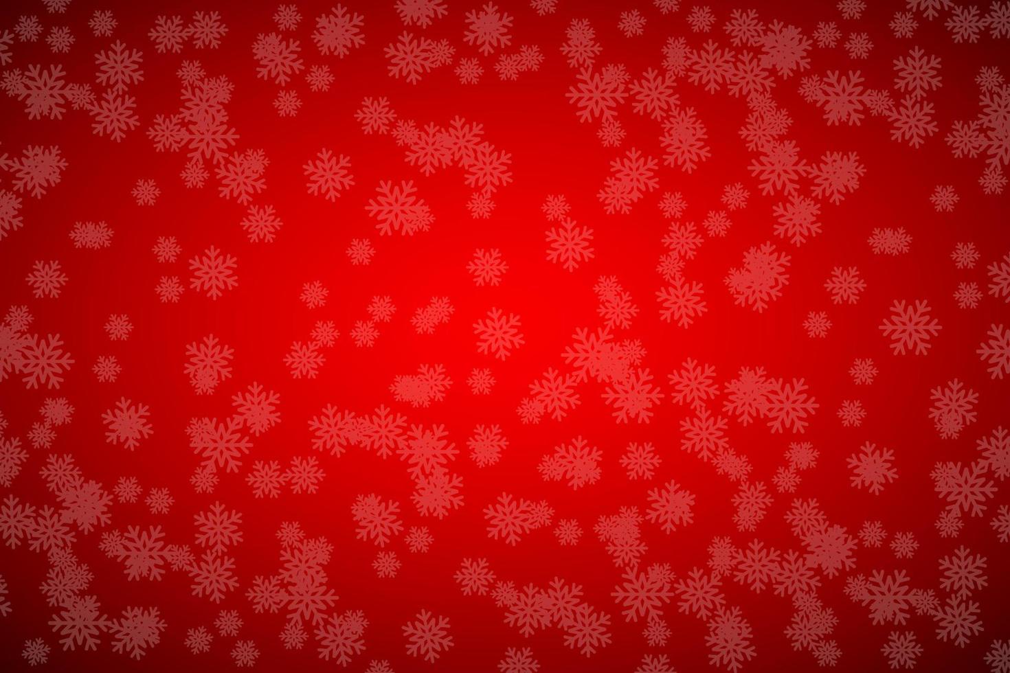 fond rouge de noël avec des flocons de neige. fond de vecteur de vacances simple