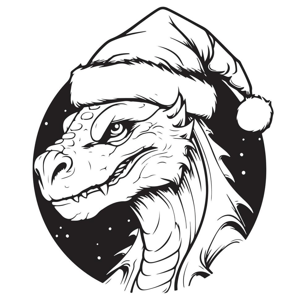 marrant hiver personnage dragon Père Noël avec Noël cadeaux. vecteur