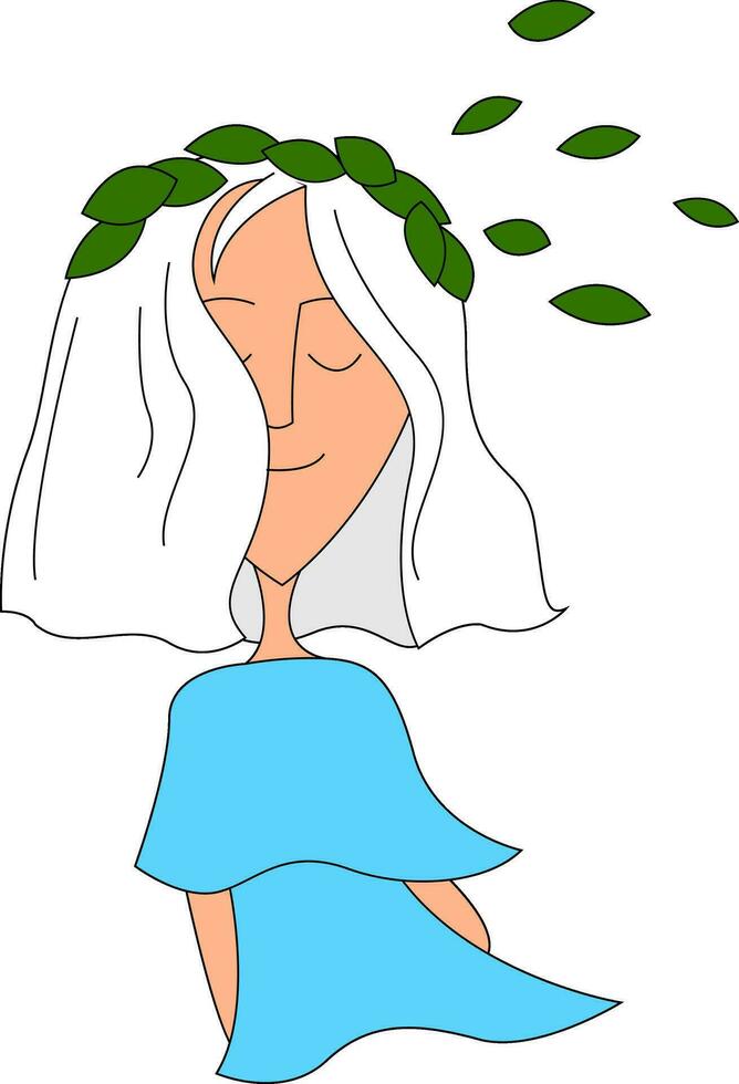 clipart de une mignonne peu fille profiter le brise, vecteur ou Couleur illustration