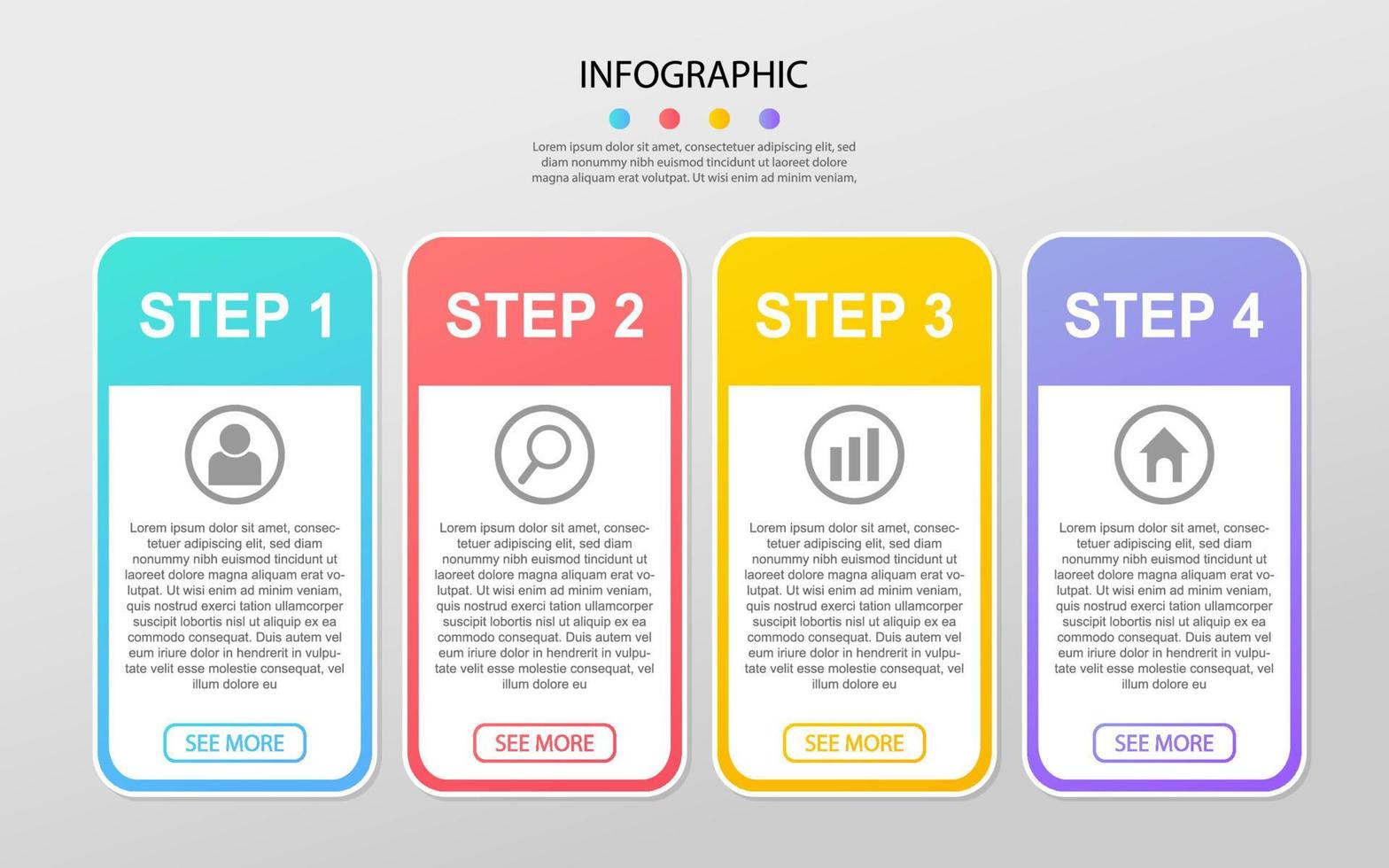 visualisation de données d'entreprise moderne. diagramme de processus. éléments abstraits du graphique, diagramme avec étapes, options. modèle d'affaires vectoriel pour la présentation. concept créatif pour infographie.