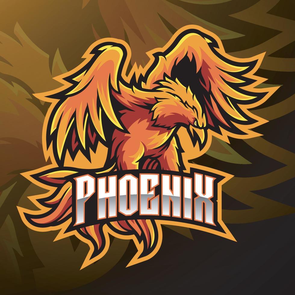 création de logo de mascotte de sport phoenix vecteur