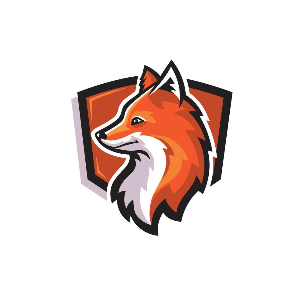 illustration vectorielle de museau tête de renard roux vecteur
