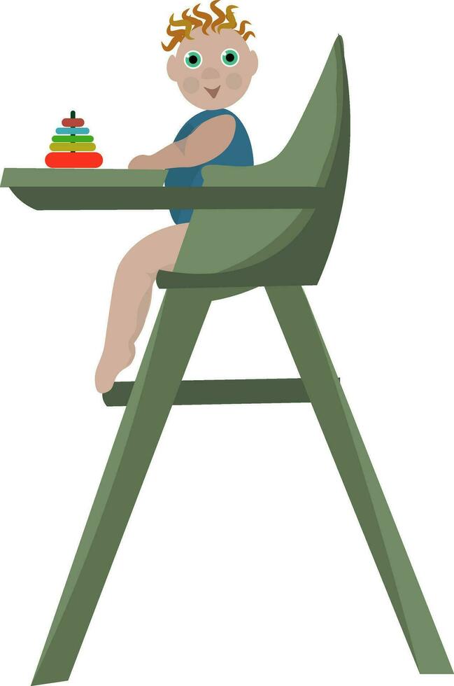 bébé sur chaise , vecteur ou Couleur illustration