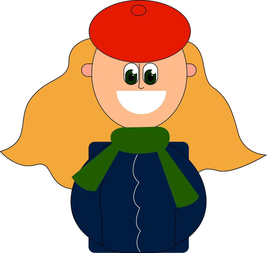 fille avec rouge chapeau, vecteur ou Couleur illustration.
