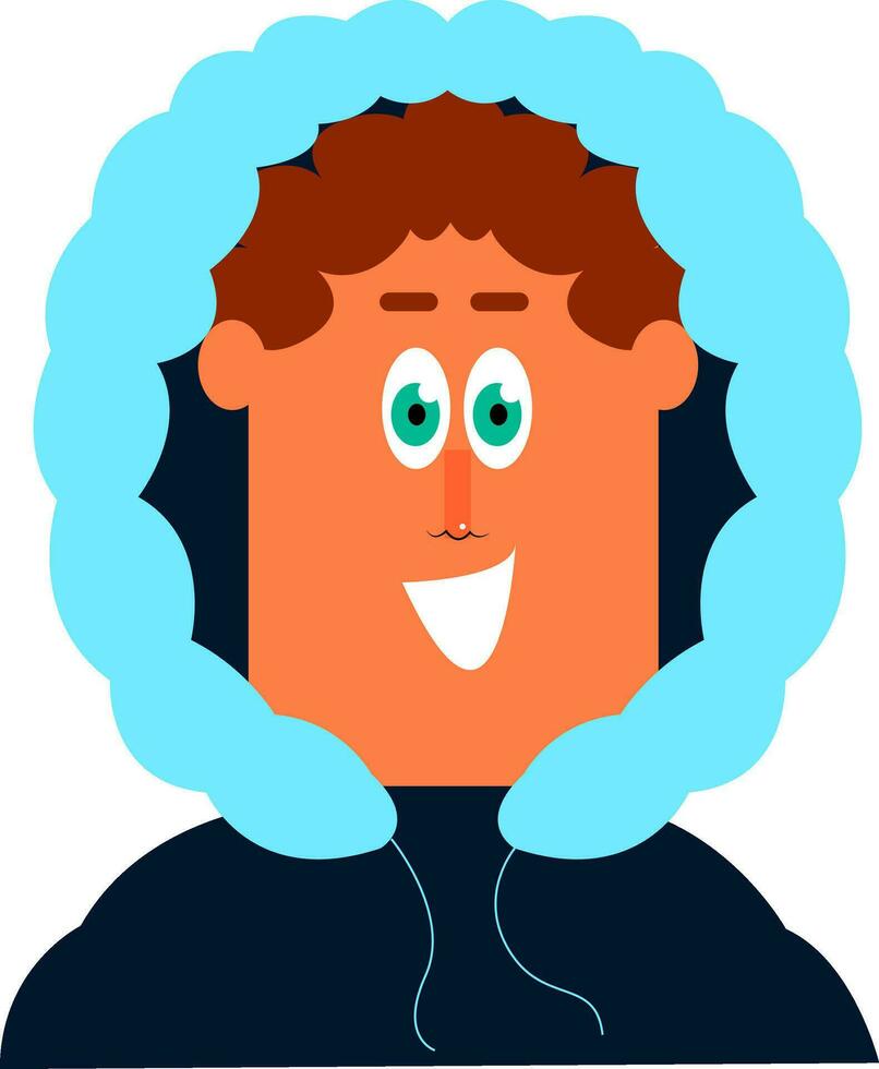 clipart de une homme dans le sien hiver bleu veste vecteur ou Couleur illustration