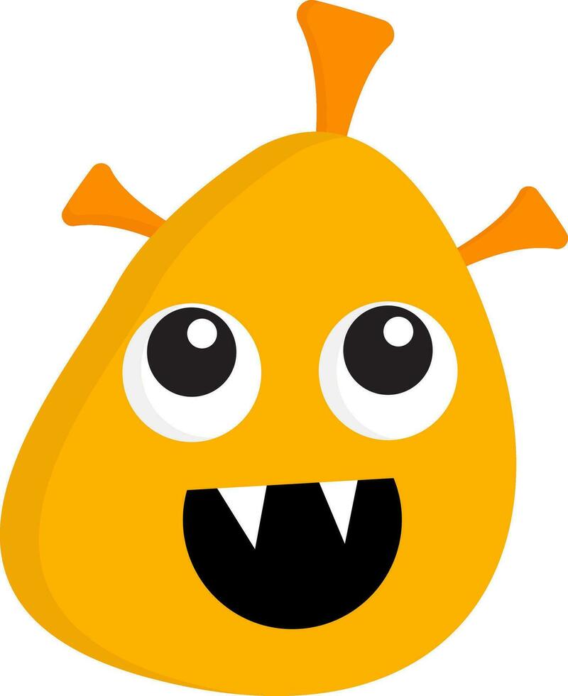 clipart de une de couleur jaune content monstre ensemble sur isolé blanc Contexte vecteur ou Couleur illustration