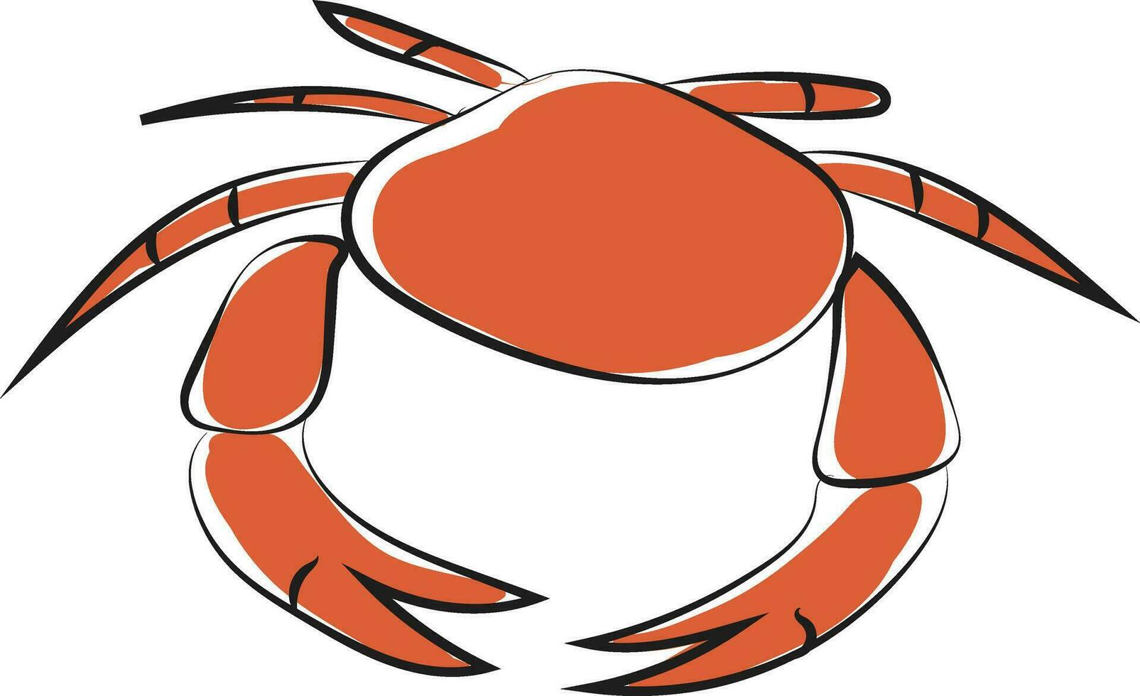 clipart de une rond de couleur orange Crabe vecteur ou Couleur illustration