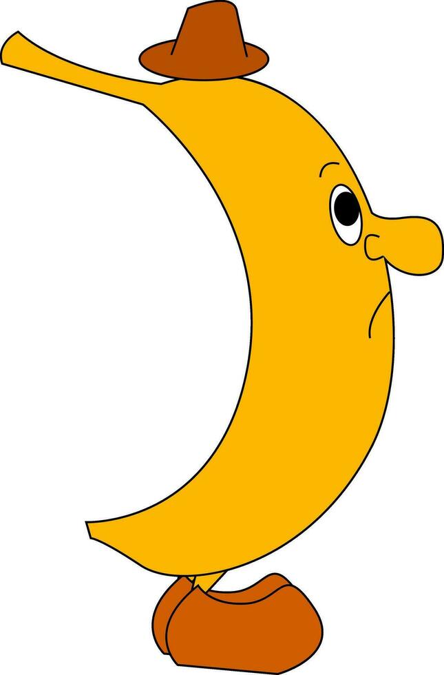 emoji de une triste banane vecteur ou Couleur illustration