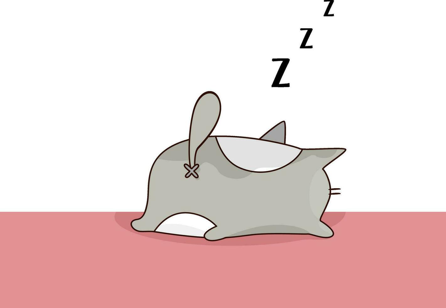 emoji de une chat ronflement tandis que en train de dormir vecteur ou Couleur illustration