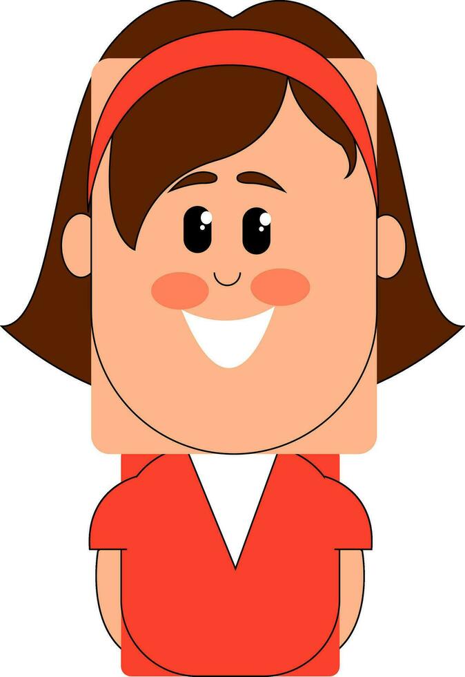 clipart de une souriant petit fille vecteur ou Couleur illustration