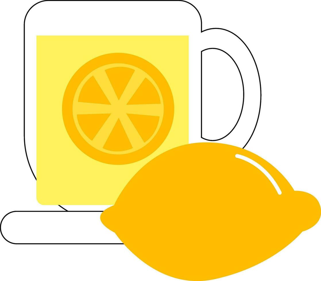 clipart de une café tasse rempli avec citron thé vecteur ou Couleur illustration