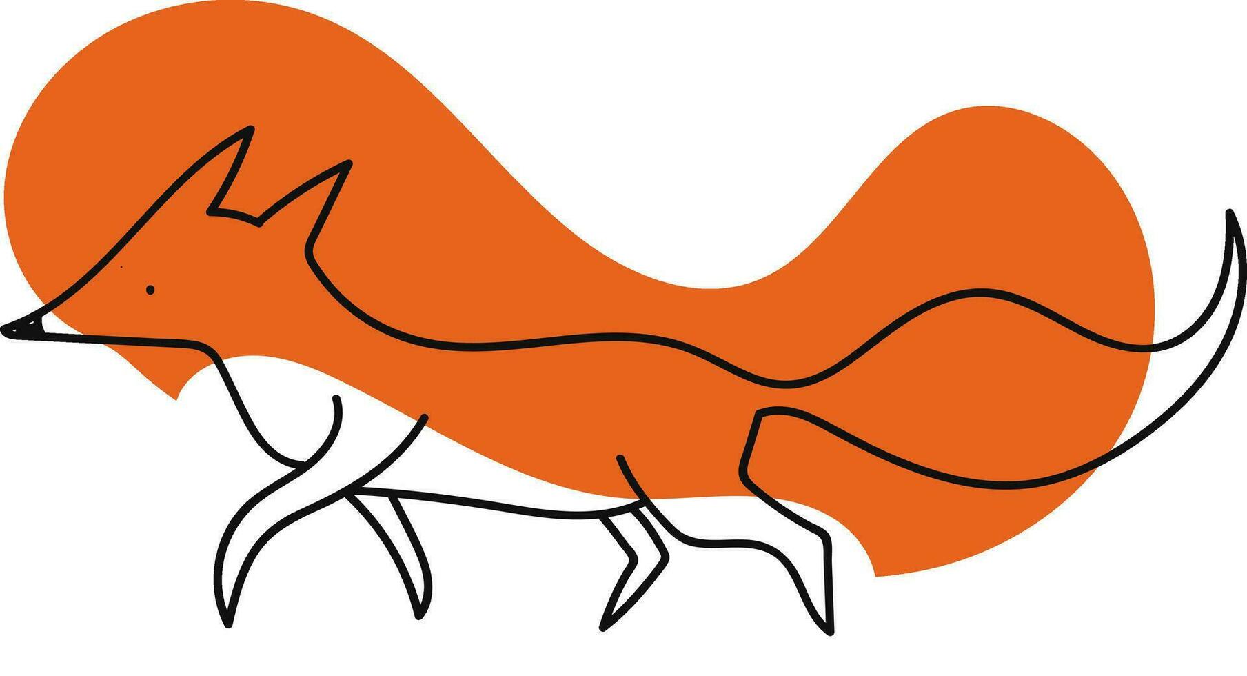 contour de une Renard plus de un Orange cœur vecteur ou Couleur illustration